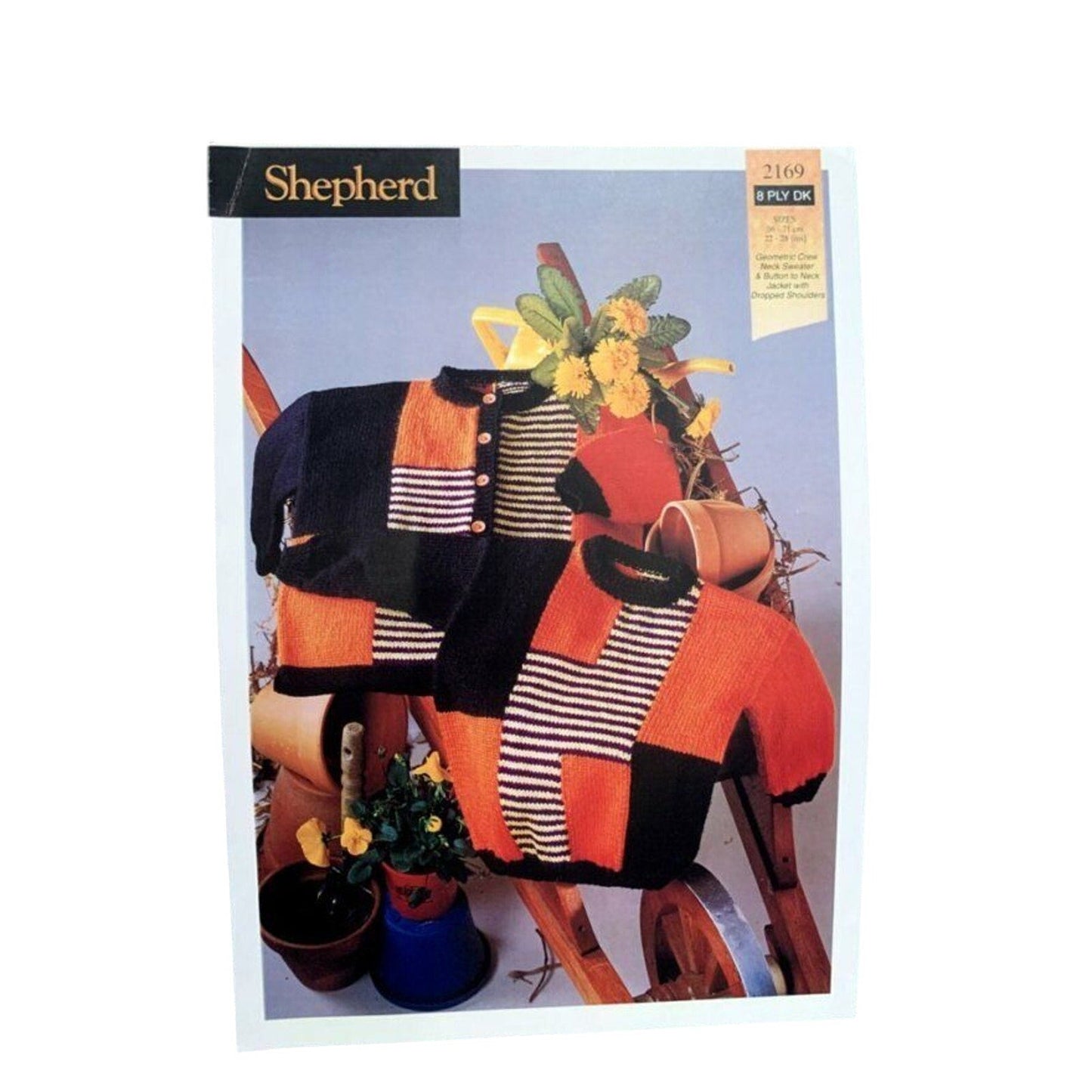 New Shepherd 2169 Geometric Crew Neck Sweater Cardigan Jacket Knitting Pattern