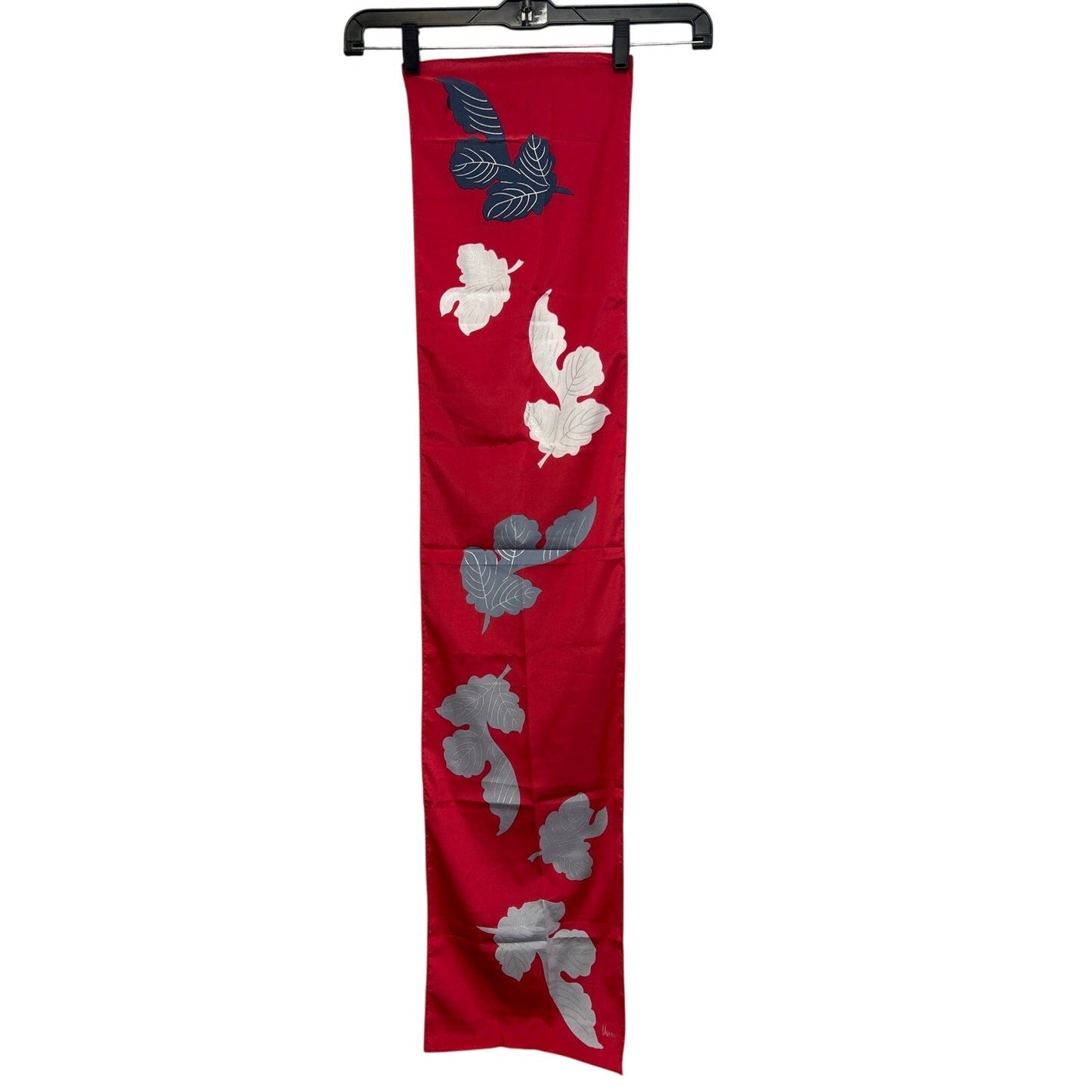 Vintage Vera Rectangular Fall Leaves Red Acetate Fashion Scarf Accessory