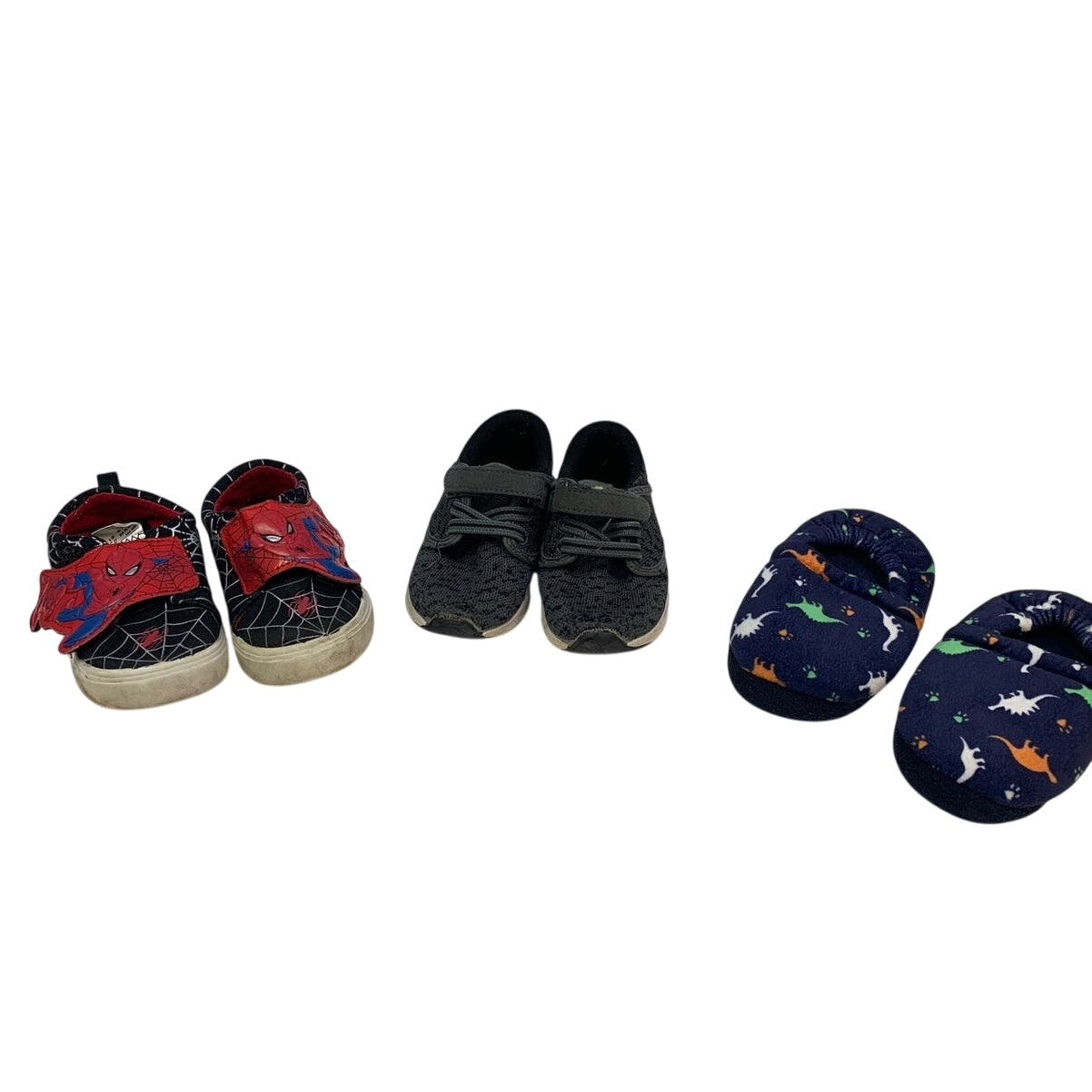 Spiderman Cat & Jack Boys 7/8 Tennis Athletic Hook & Loop Shoes Dino Slippers