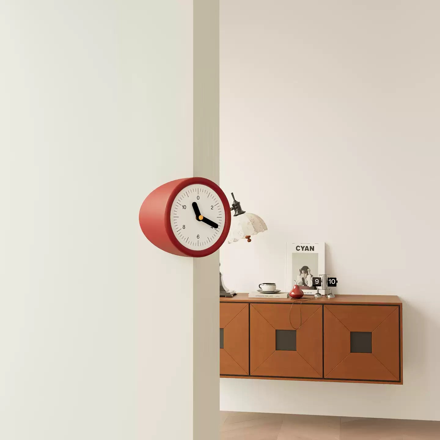 Red Corner Clock-2