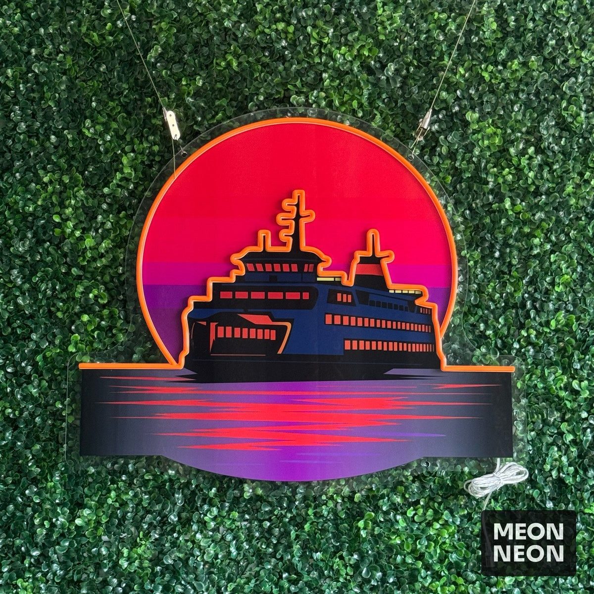 Ferry Boat Sunset LED Neon Sign