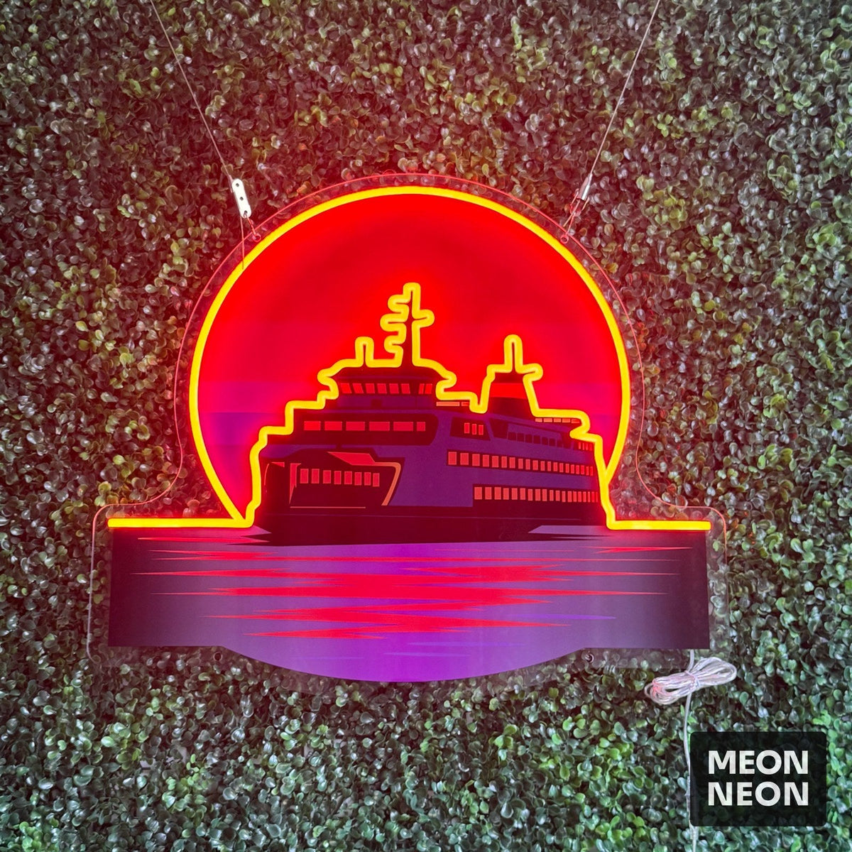 Ferry Boat Sunset LED Neon Sign