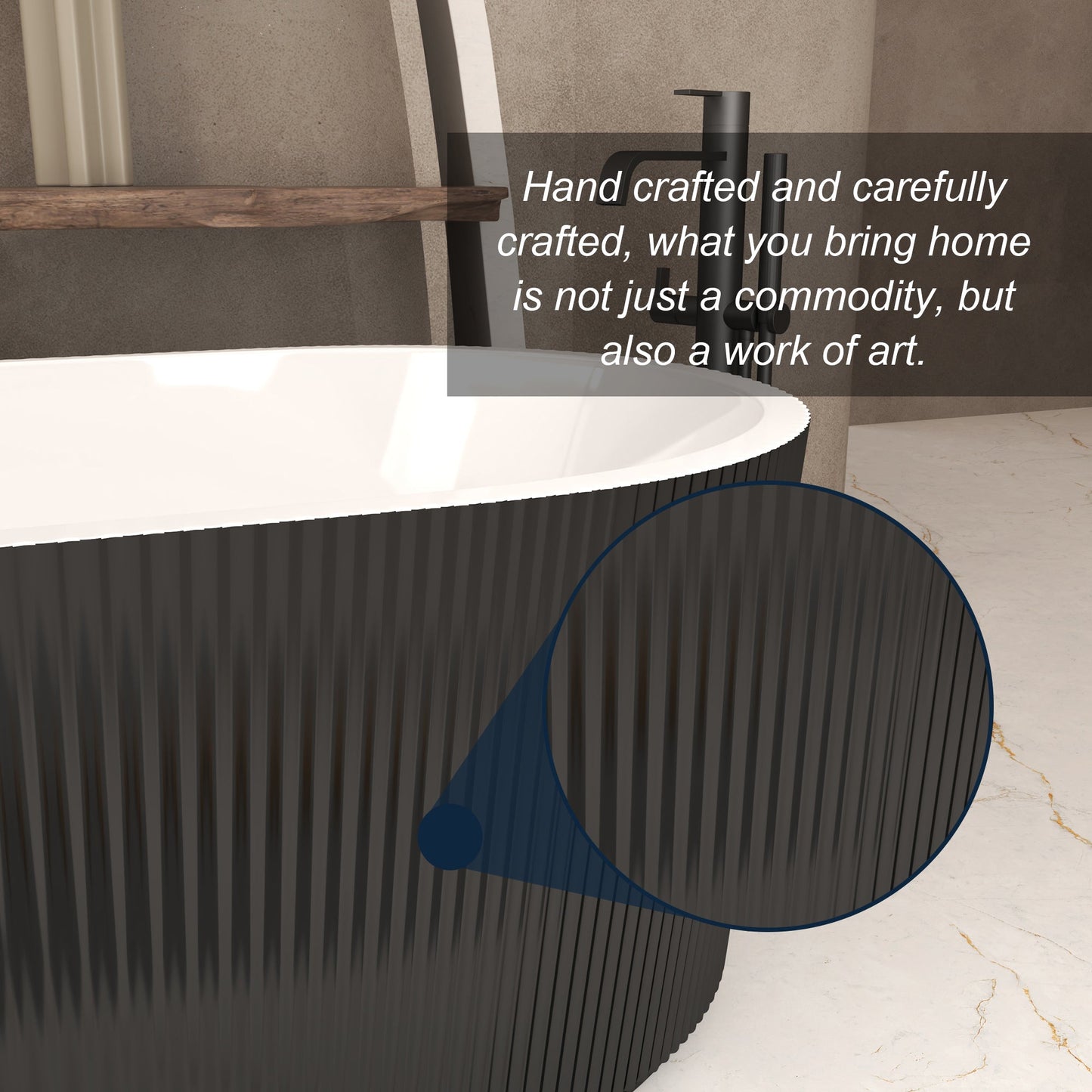 59" Linear Acrylic Freestanding Bathtub