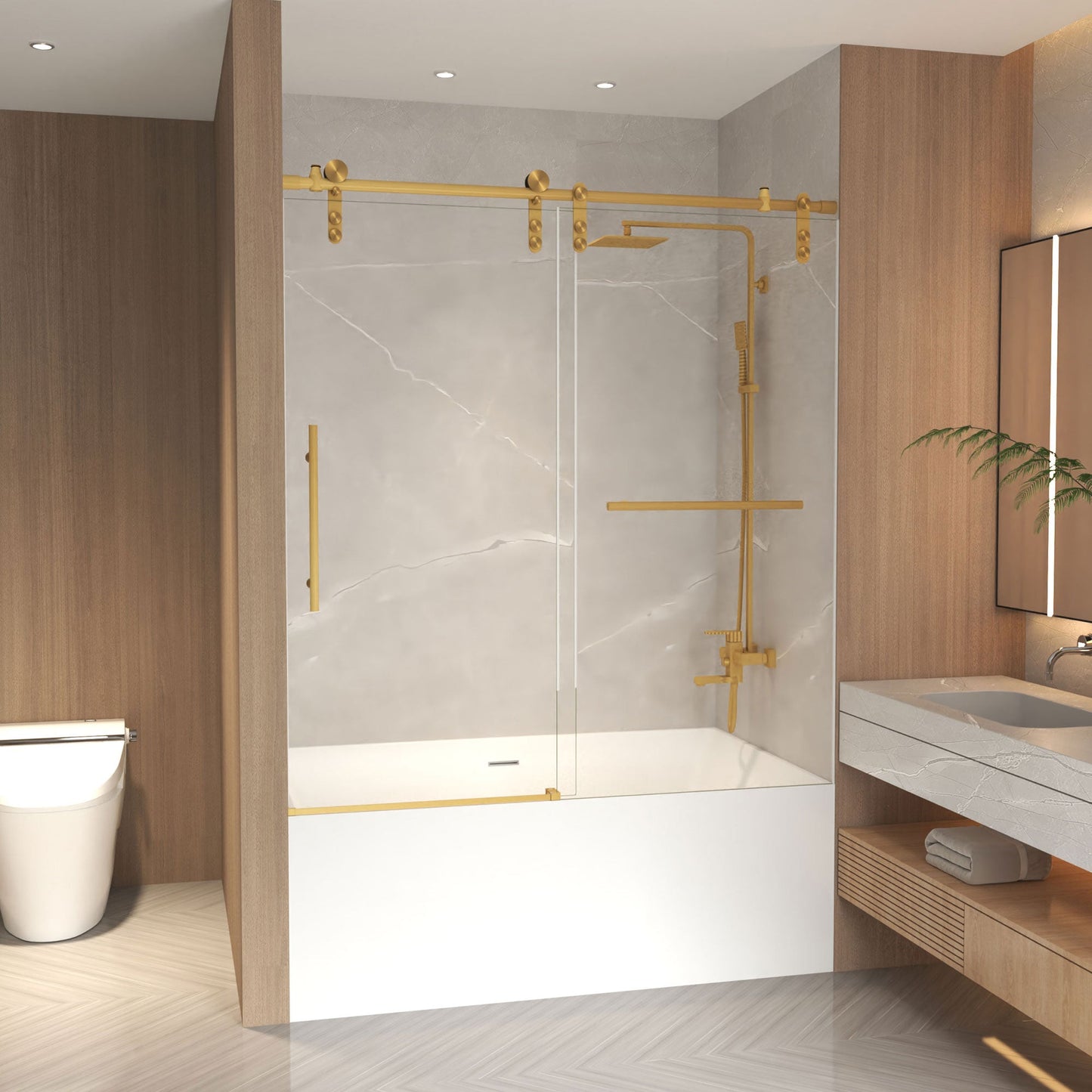 Frameless Sliding Bathtub Door