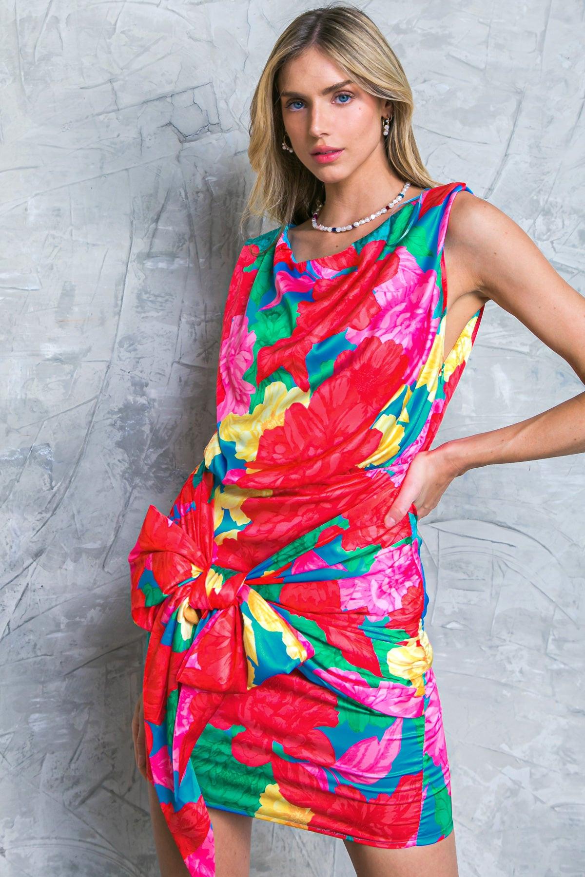 BLOOM SEASON WOVEN MINI DRESS