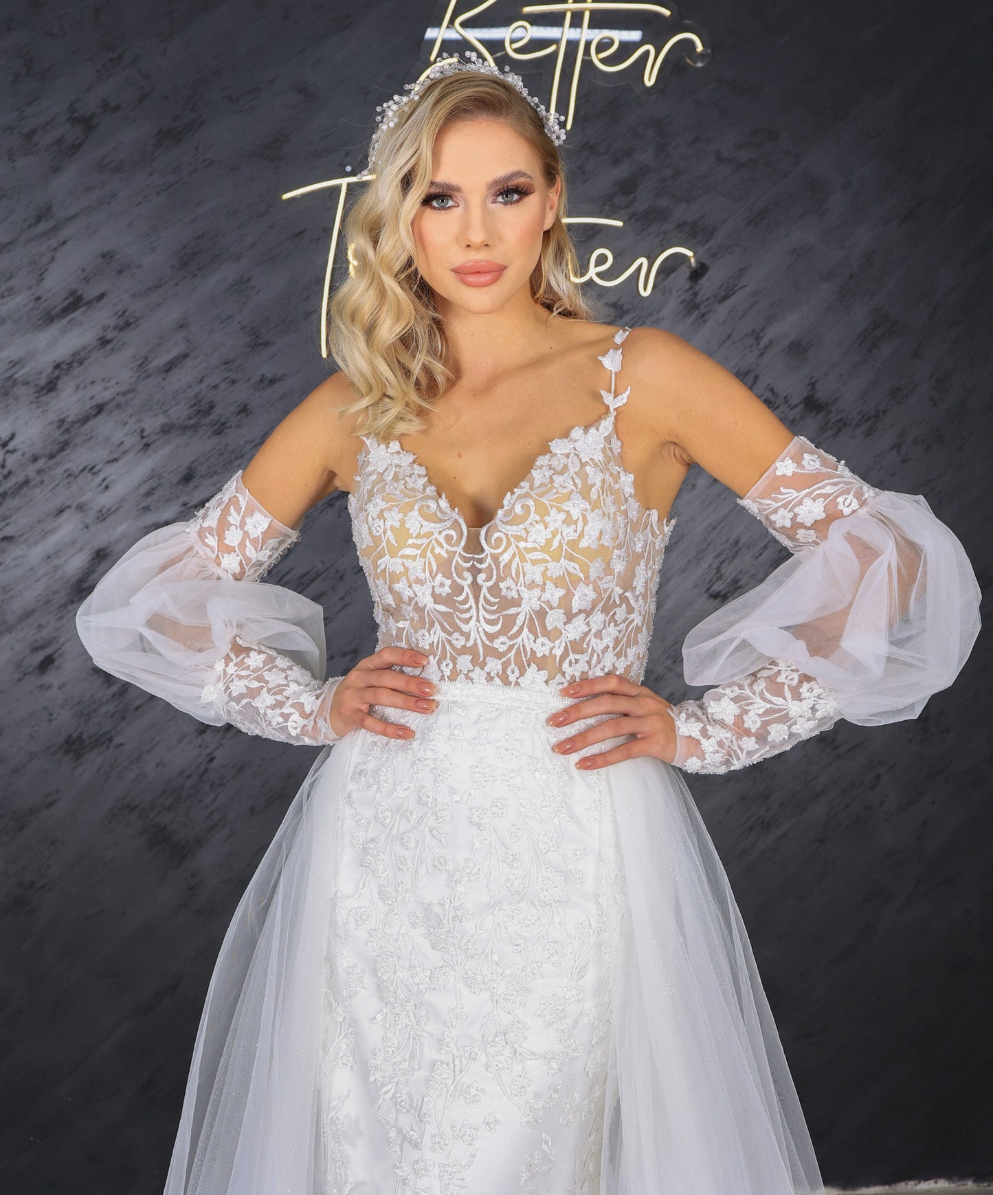 Mila column wedding dress-0