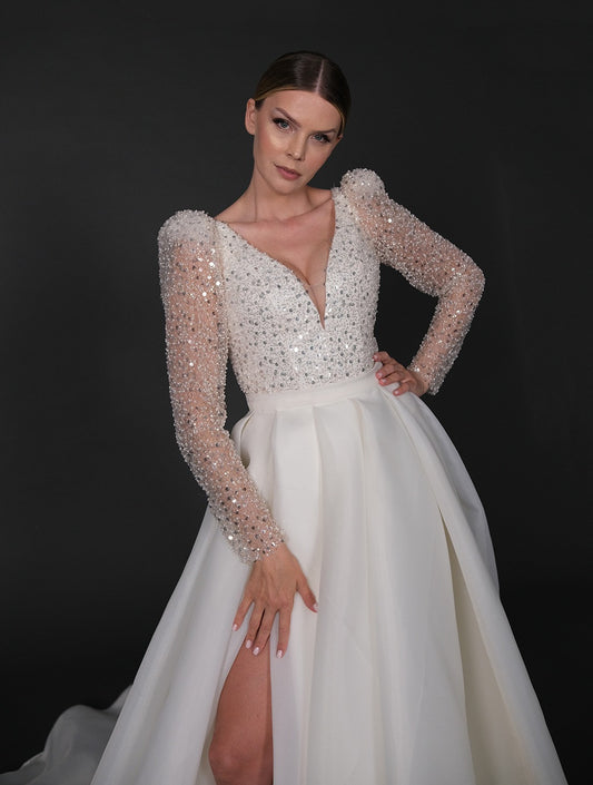 PEKAY narrow skirt a line wedding dress-0