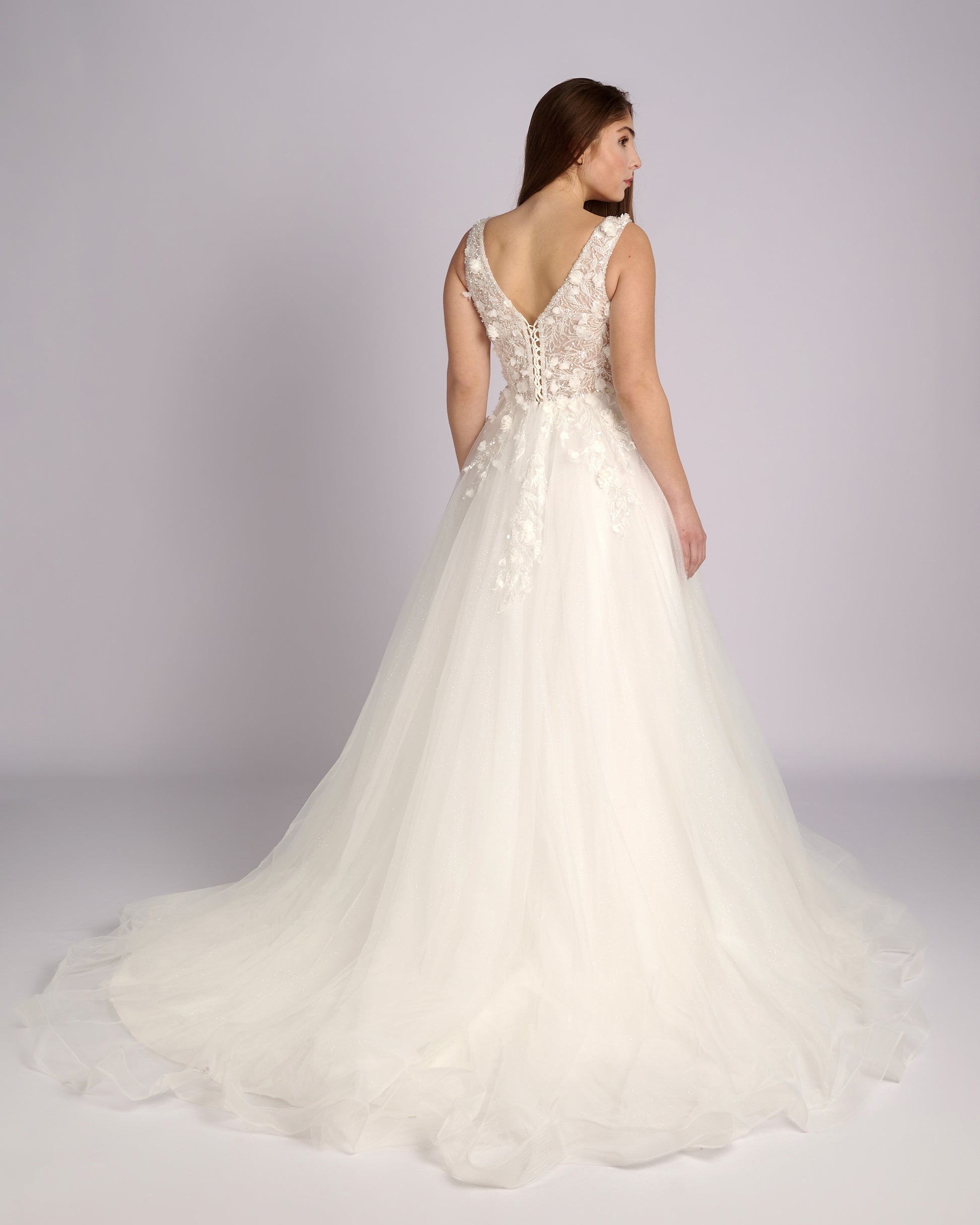 Inesse 3d Flowers  Rhinestone Bodice Wedding Dress νυφικο φορεμα-5