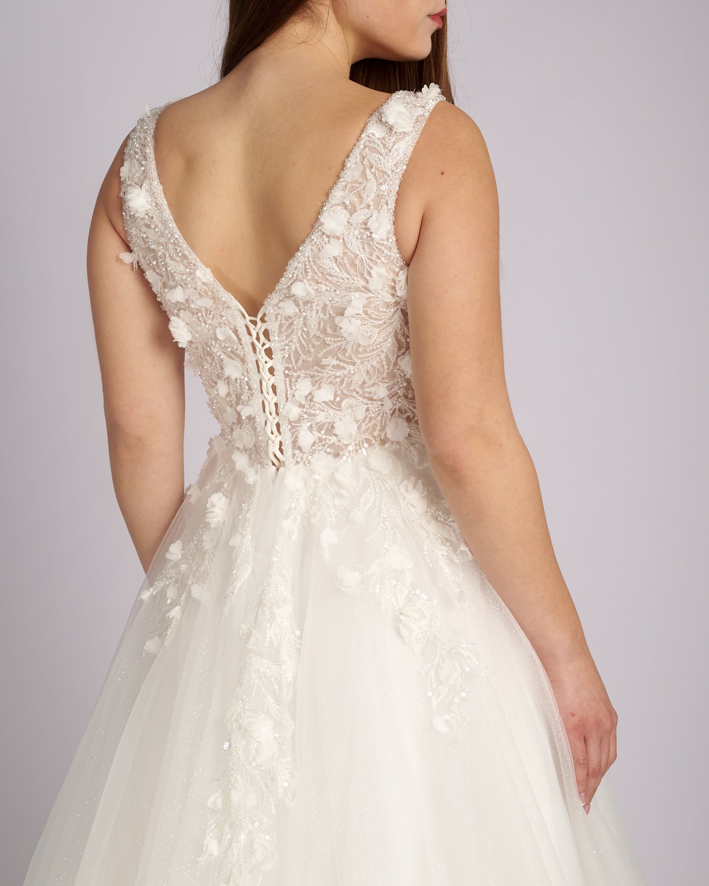 Inesse 3d Flowers  Rhinestone Bodice Wedding Dress νυφικο φορεμα-1