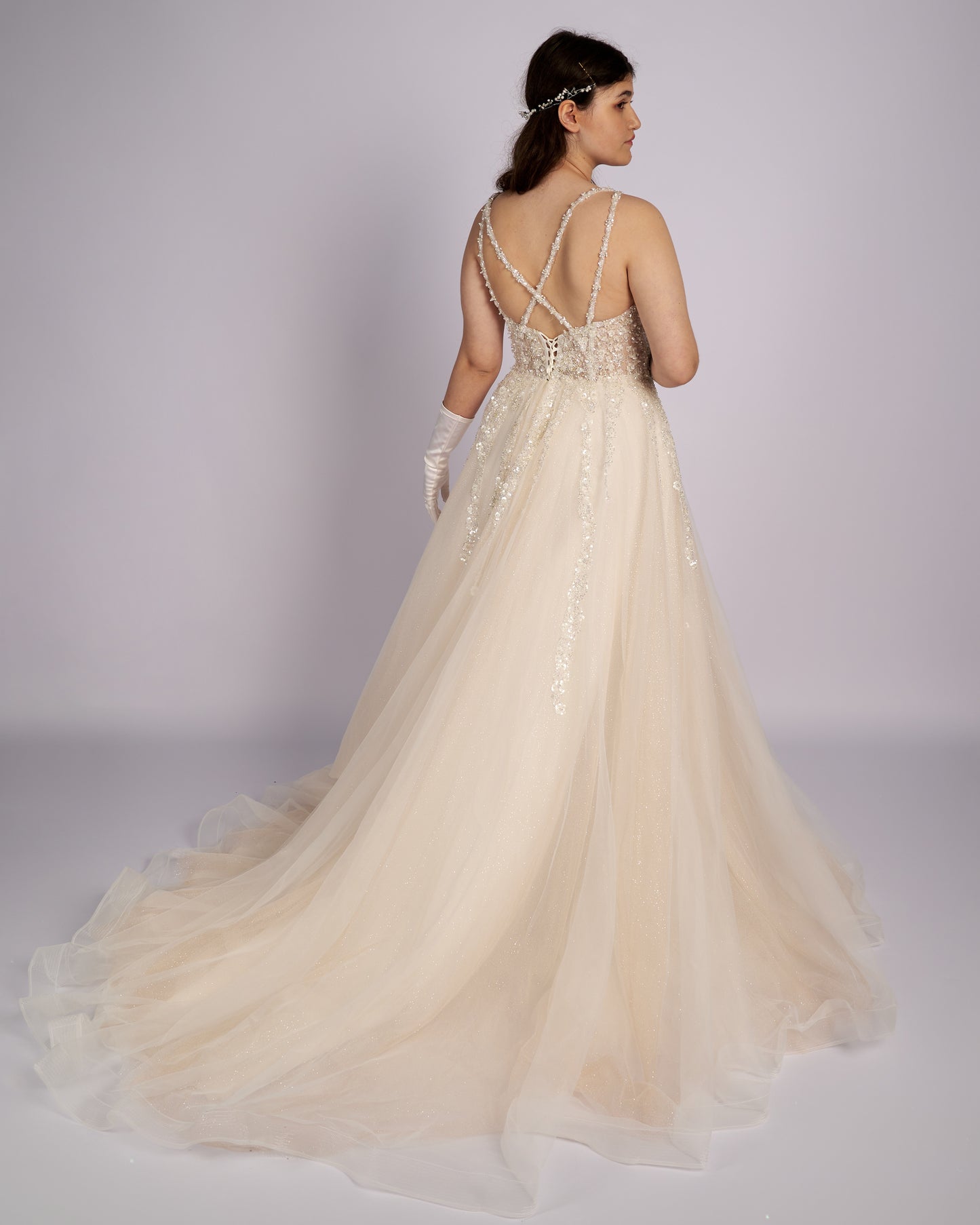 Elisana Nude Princess Wedding dress-4