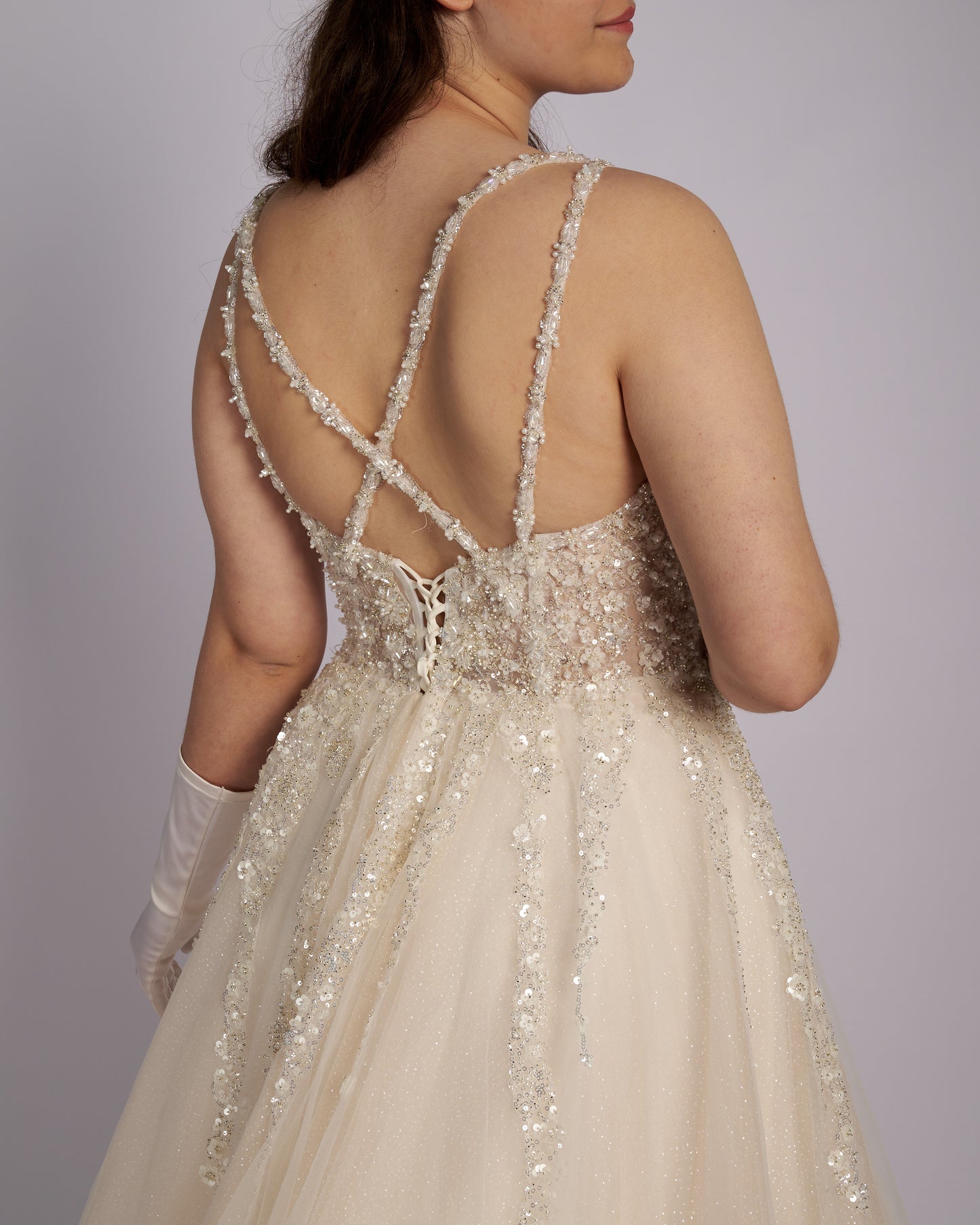 Elisana Nude Princess Wedding dress-1