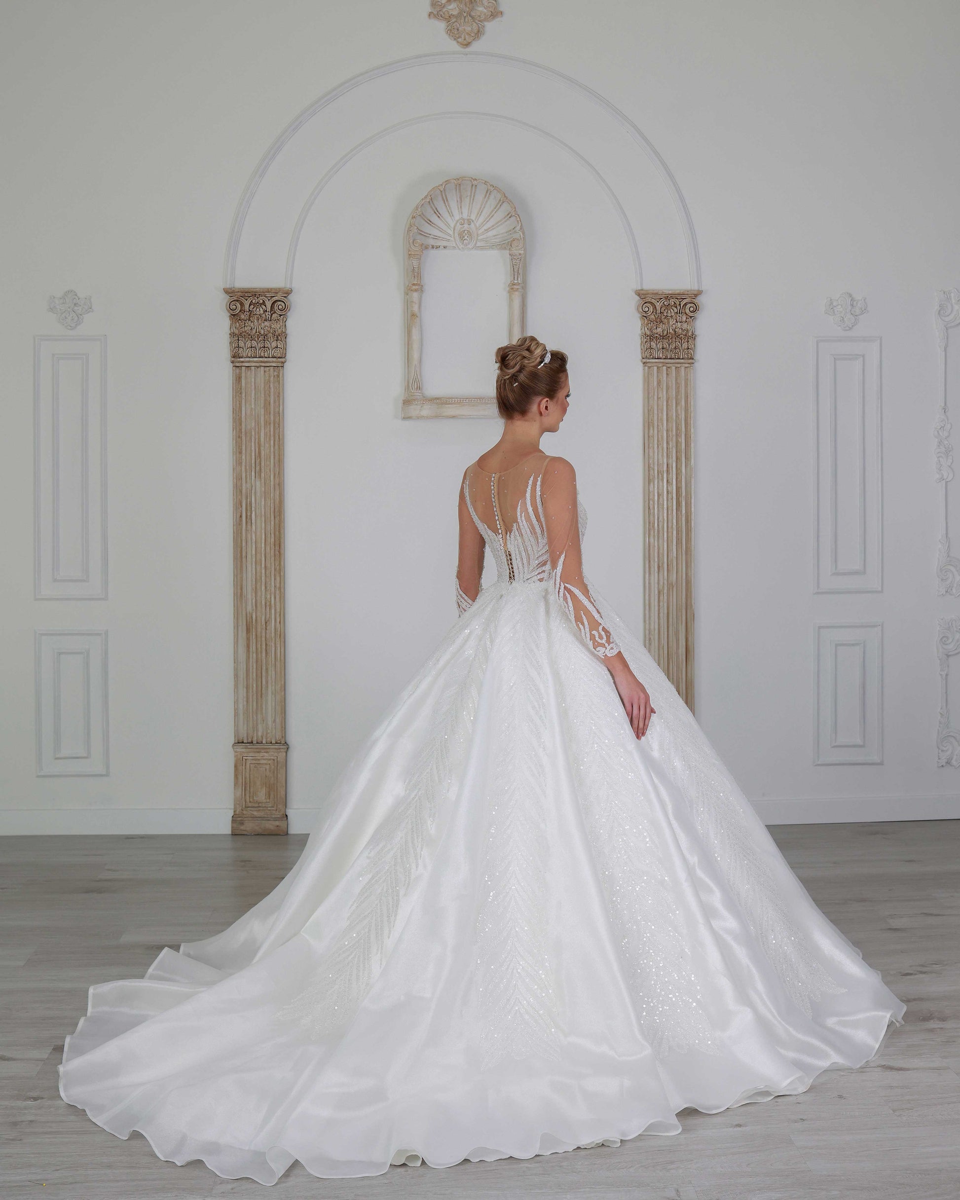 Yaprak a line wedding dress-5