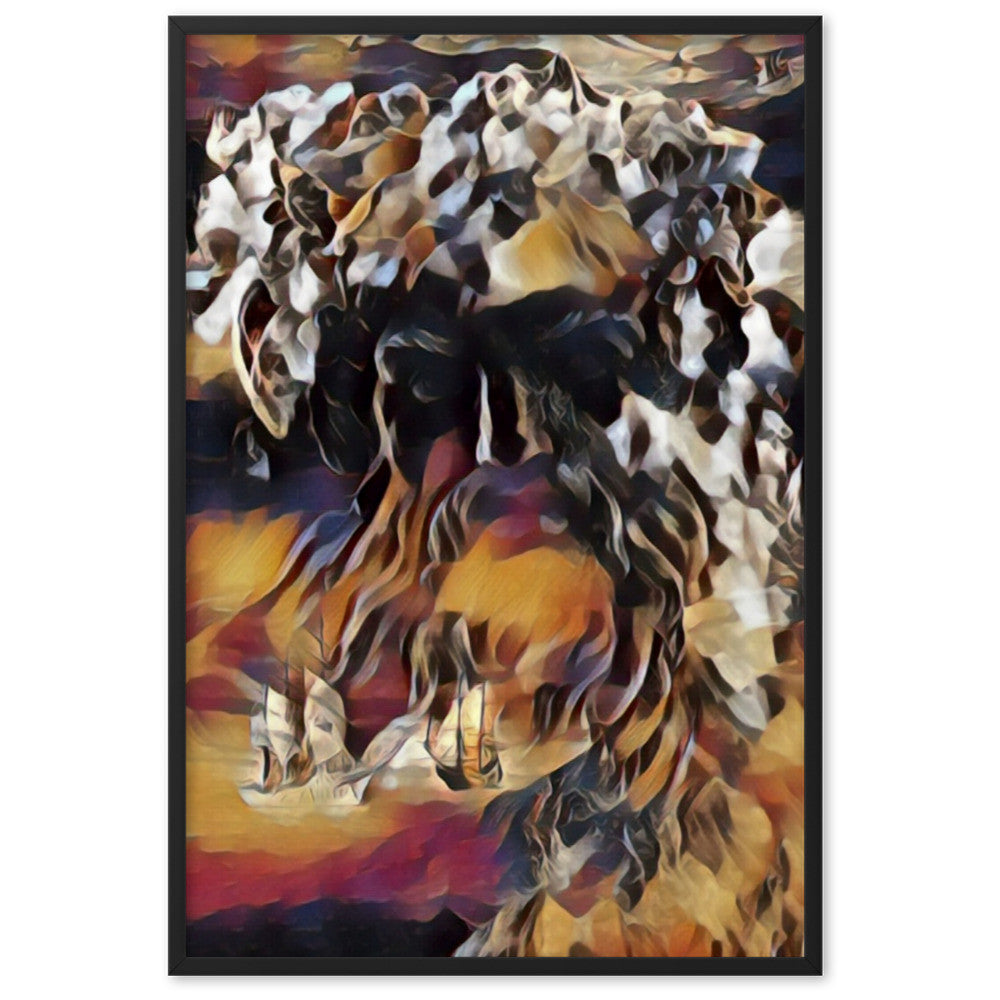 WHEN POSEIDON ASKED THE WAVES TO DANCE PREMIUM Framed Poster-0