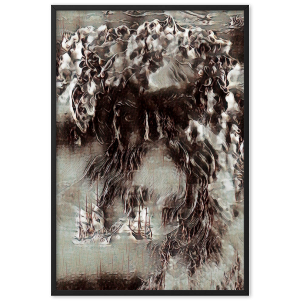 WHEN POSEIDON ASKED THE WAVES TO DANCE PREMIUM Framed Poster-0