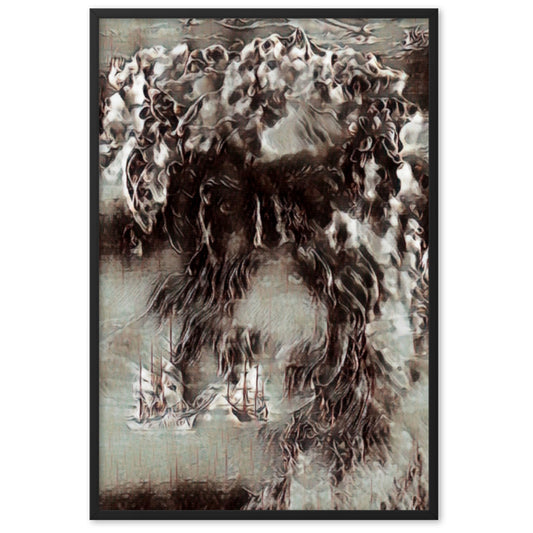 WHEN POSEIDON ASKED THE WAVES TO DANCE PREMIUM Framed Poster-0