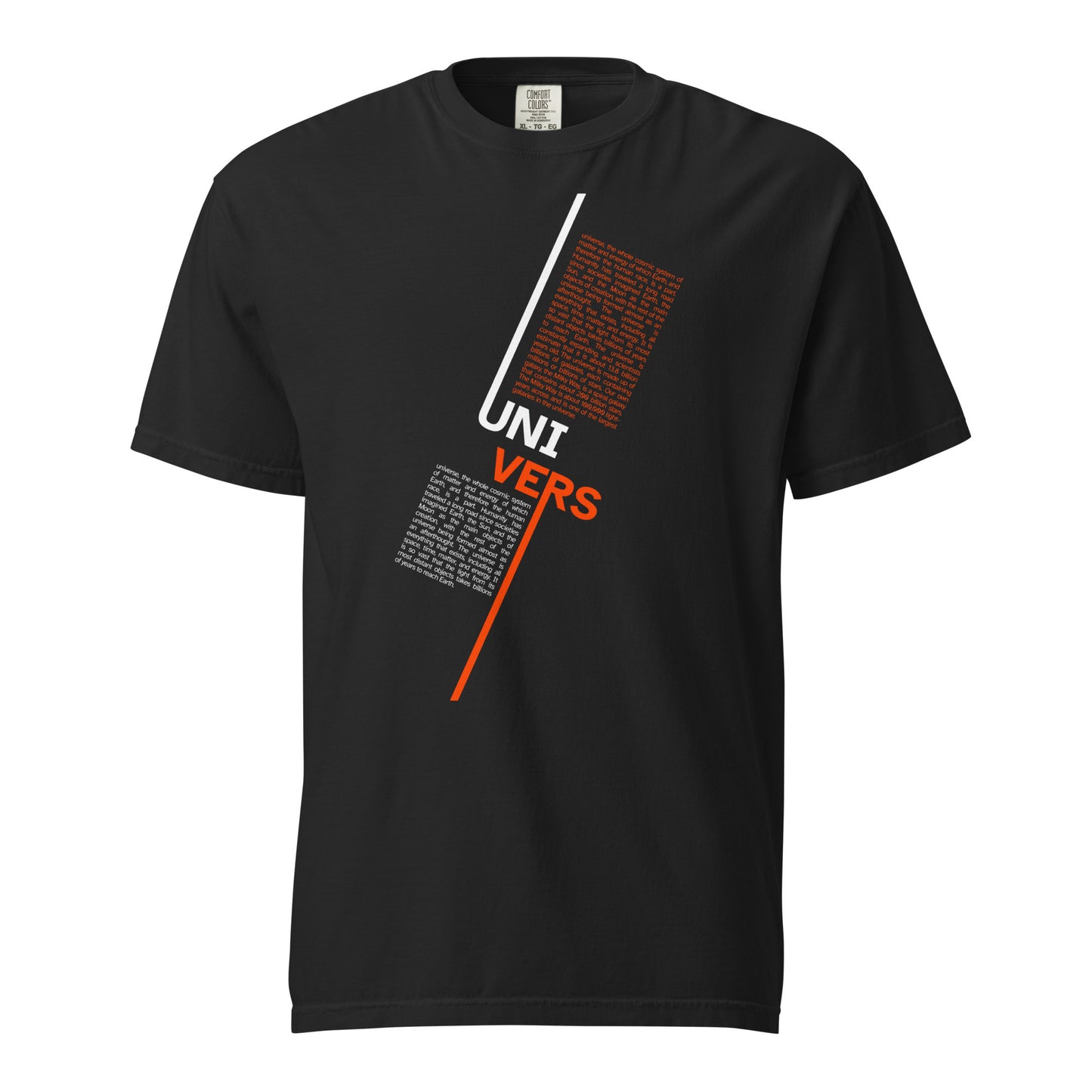 UNI / VERS Typographic T-Shirt | Black & Orange Streetwear Graphic Tee-0