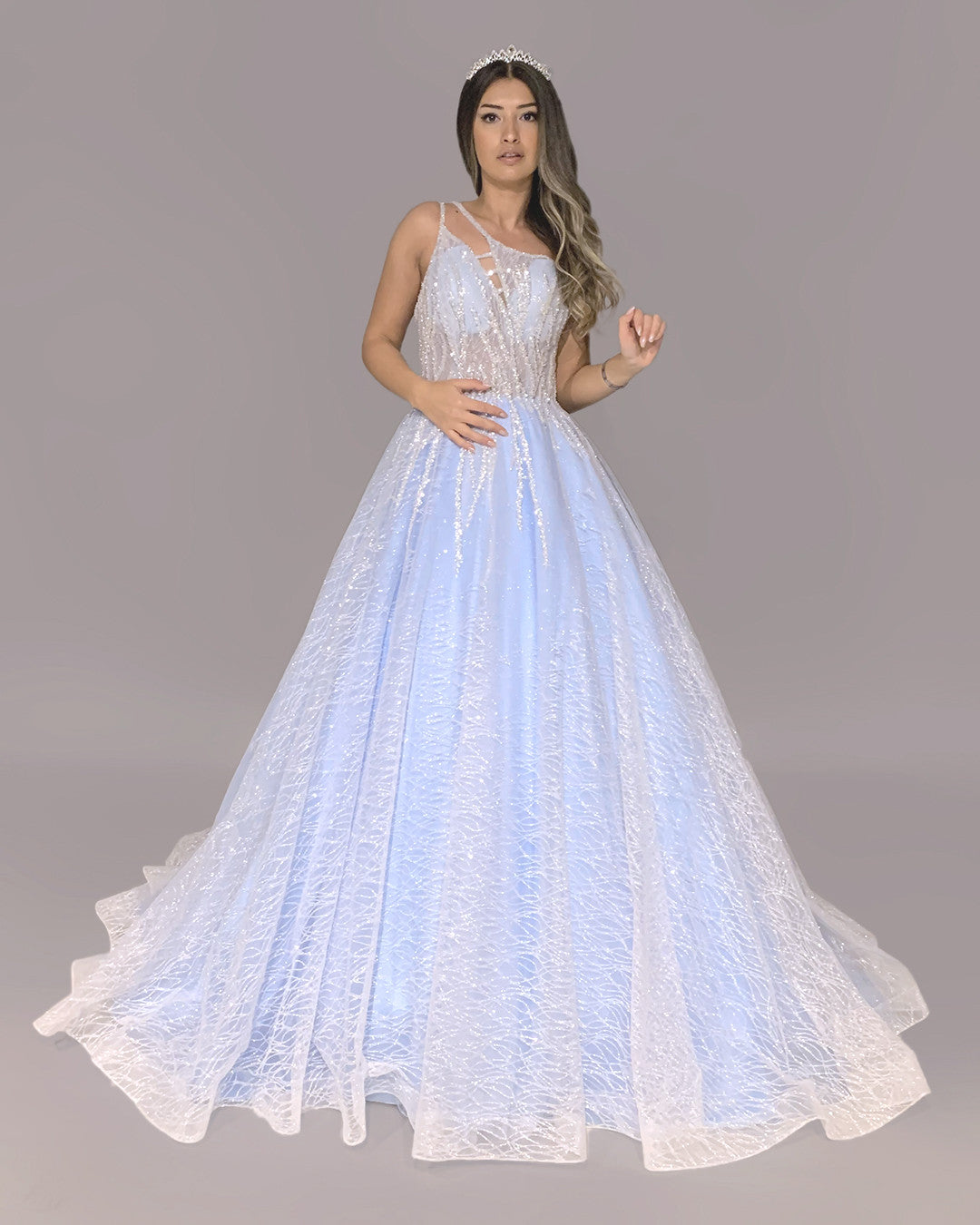 Mercan colored wedding dress-1