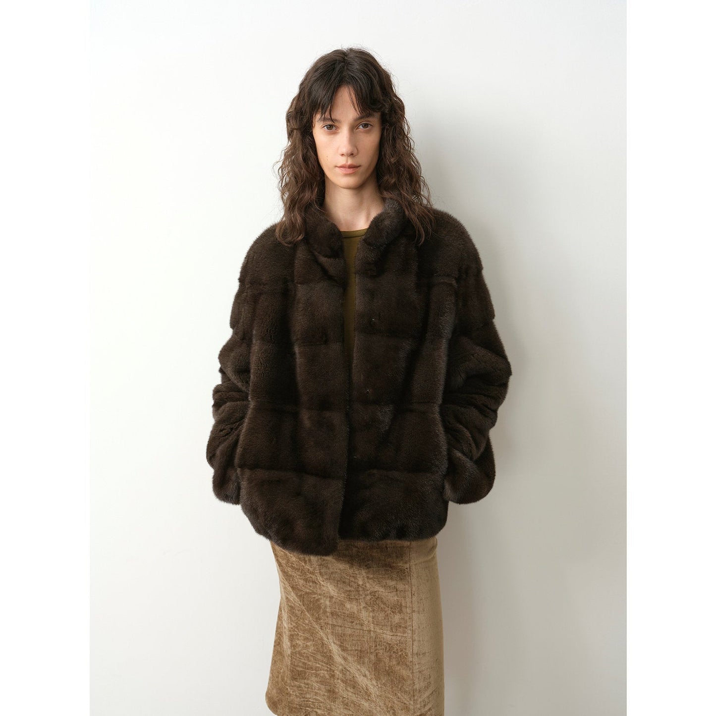 Fireladyfur Women's Purple Label Mink Coat | Horizontal Spine Tailoring | Mink Fur Outerwear“Legacy Mink”-6