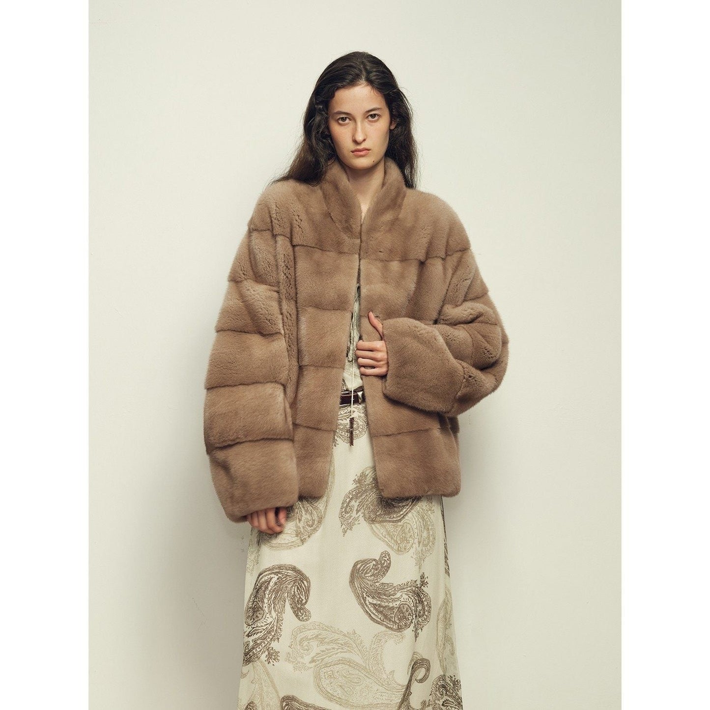 Fireladyfur Women's Purple Label Mink Coat | Horizontal Spine Tailoring | Mink Fur Outerwear“Legacy Mink”-2