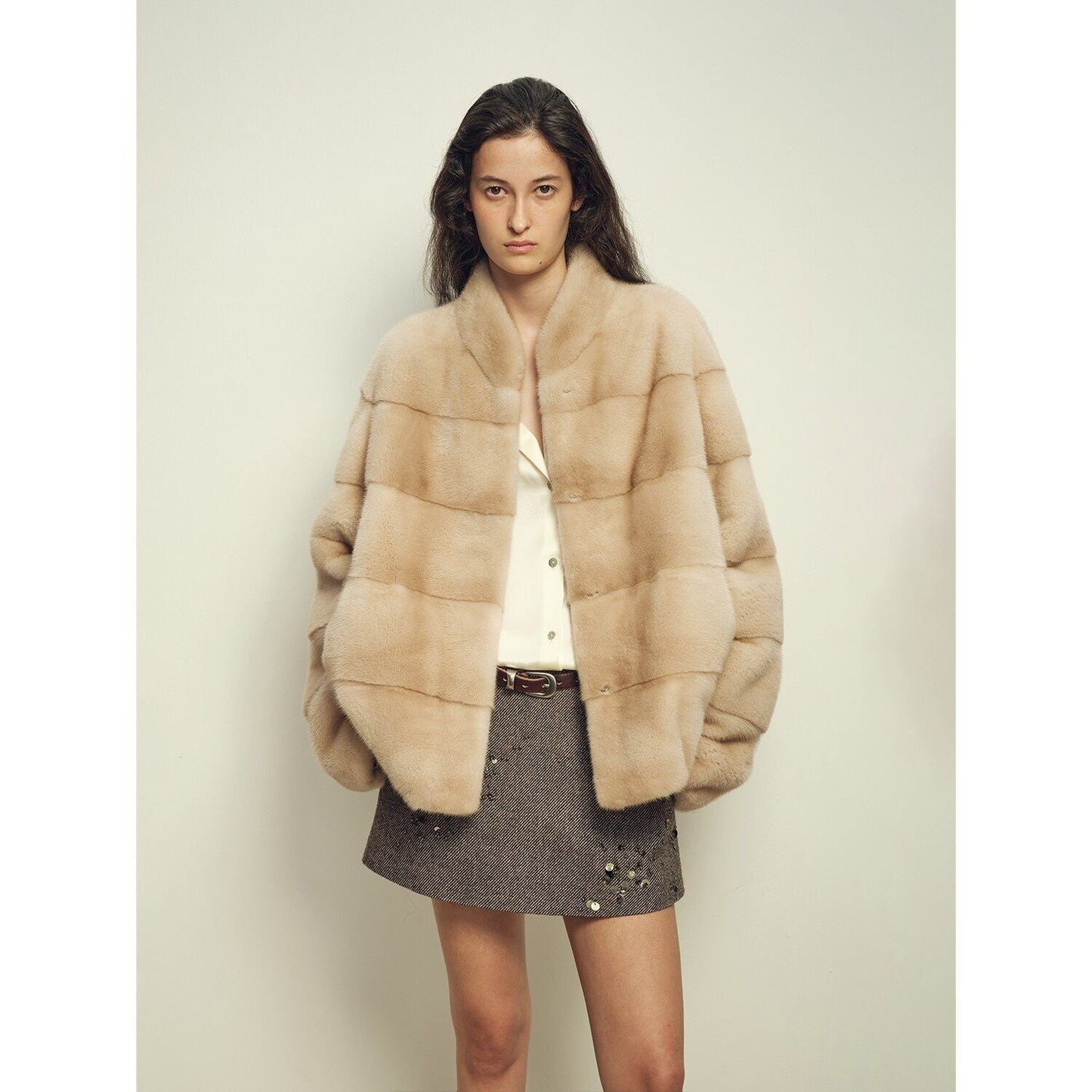 Fireladyfur Women's Purple Label Mink Coat | Horizontal Spine Tailoring | Mink Fur Outerwear“Legacy Mink”-4