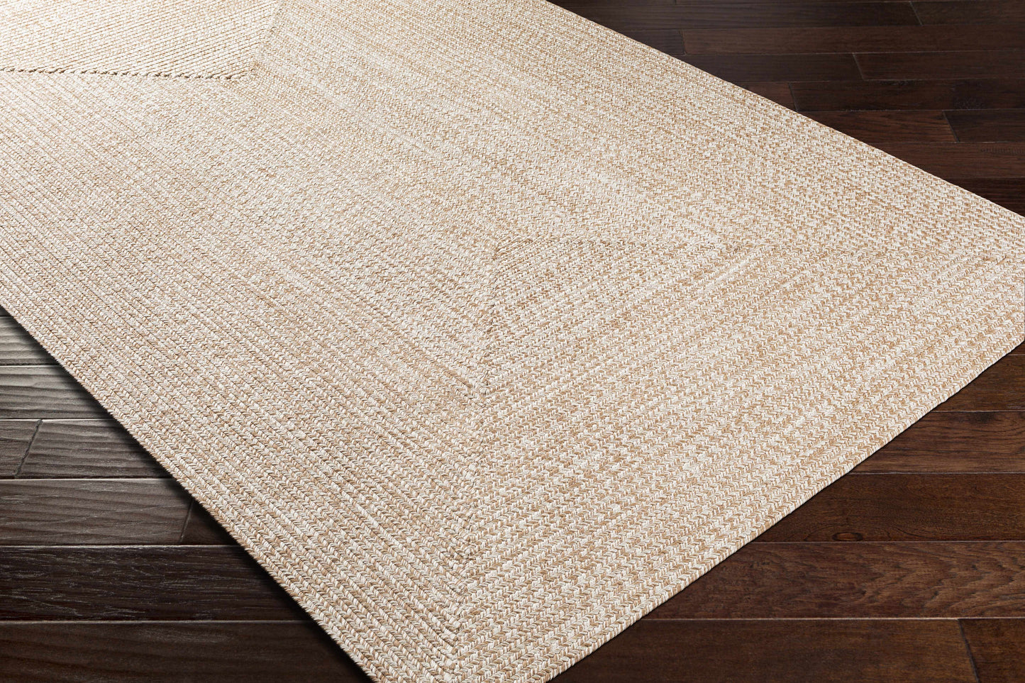 Cream Braided Faux Jute Rug-3