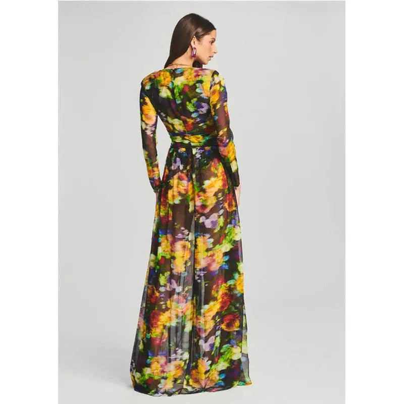 Floral V-neck Split Comfort Casual Dress