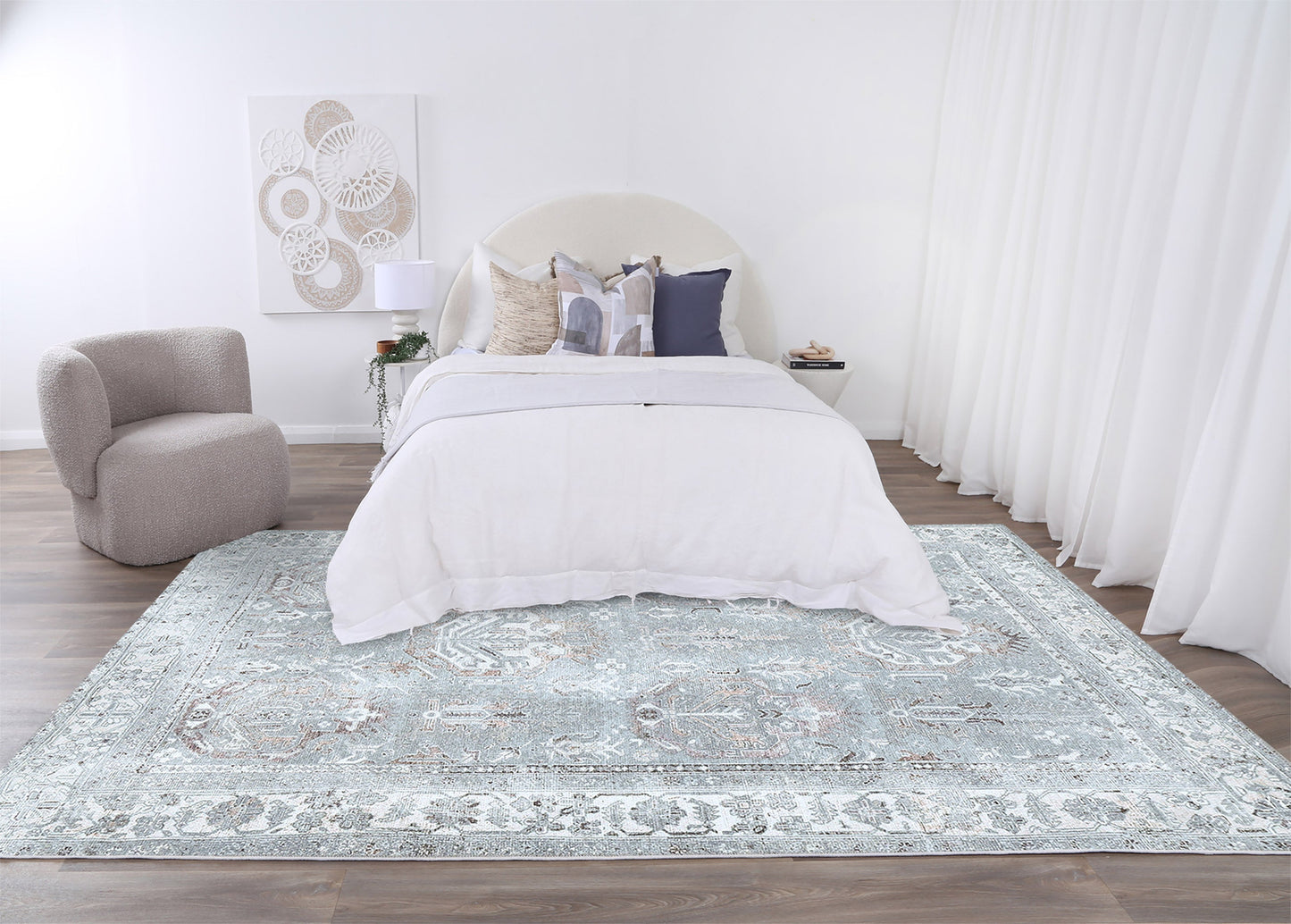 Florence Machine Washable in Grey Rug-2