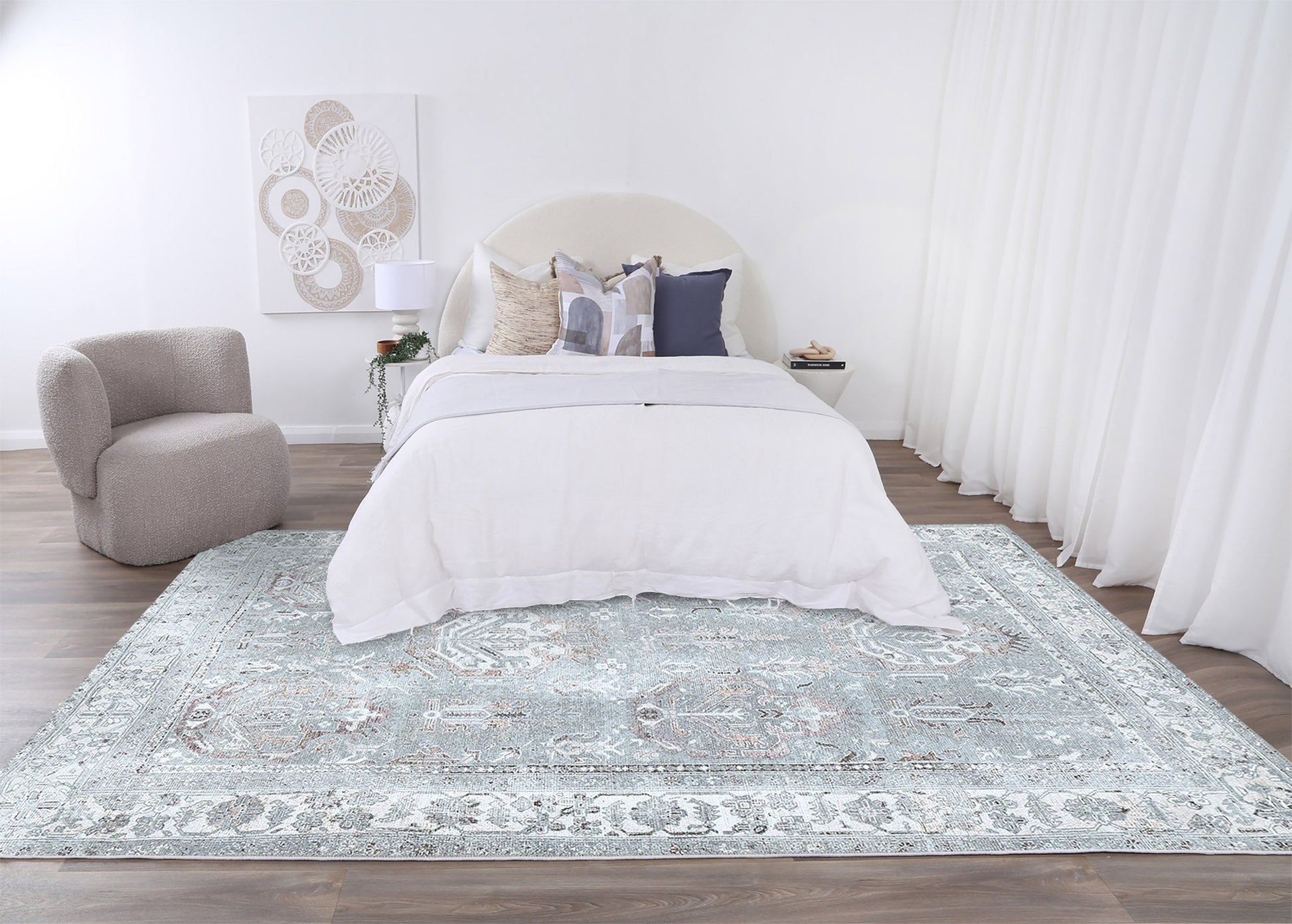Florence Machine Washable in Grey Rug-2