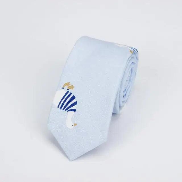 Flower Theme Cotton Slim Men Necktie Casual Business Design Skinny Necktie Floral Print Party Necktie For Men