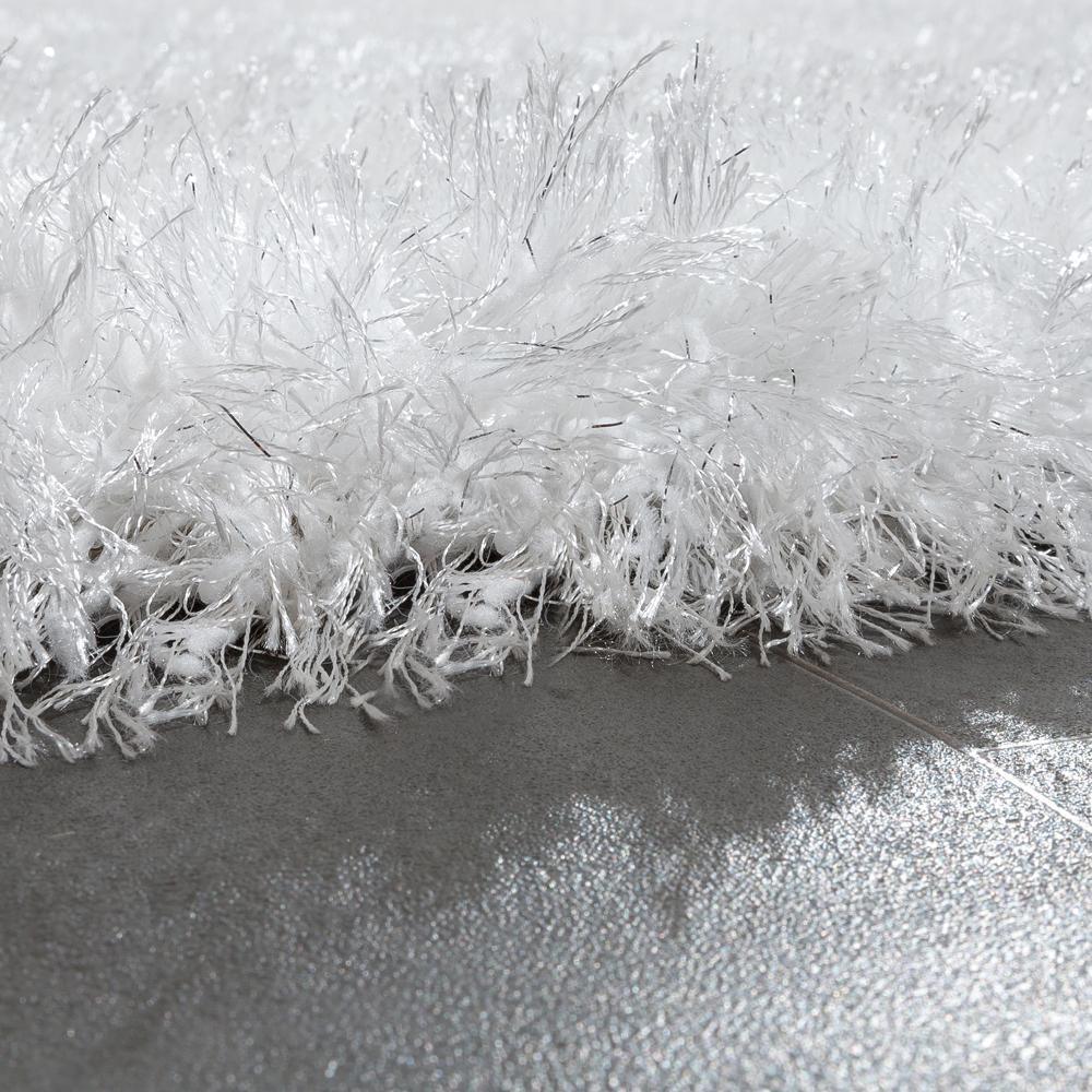 Fluffy White Rug Shaggy For Living Room Soft & Shimmering-1