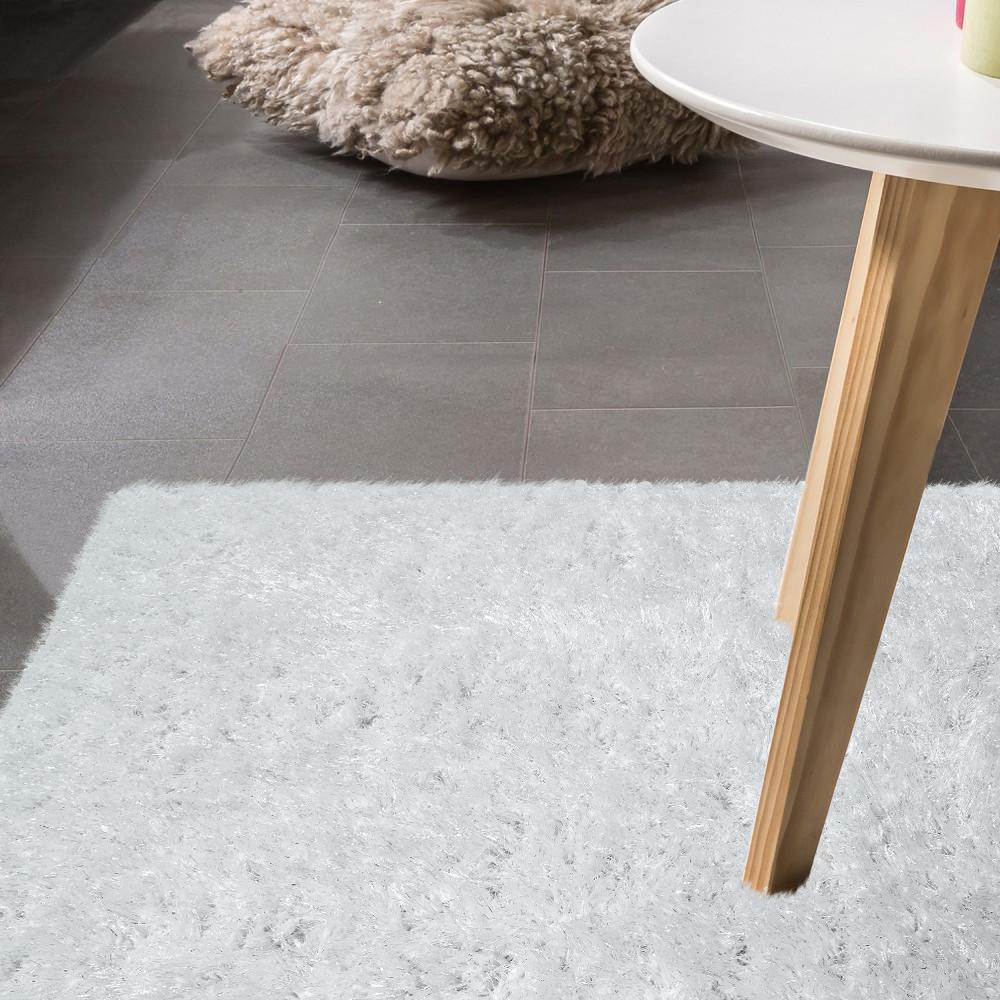 Fluffy White Rug Shaggy For Living Room Soft & Shimmering-2