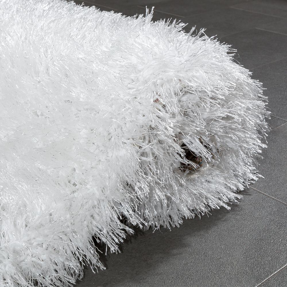 Fluffy White Rug Shaggy For Living Room Soft & Shimmering-3