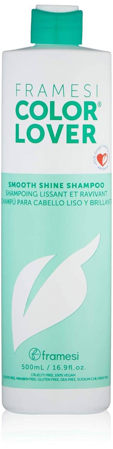 Framesi Color Lover Smooth Shine Shampoo, Sulfate Free Shampoo with Quinoa and Aloe Vera, Color Treated Hair  33.8 Oz