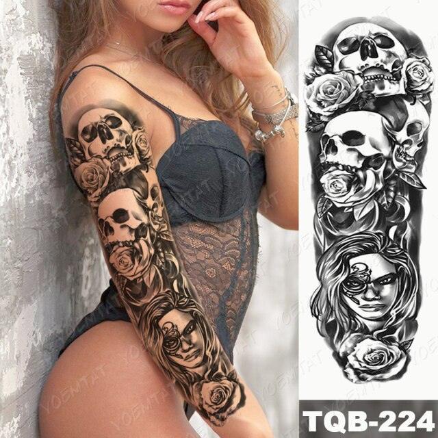 Full Women Man Realistic Waterproof Temporary Tattoo Tiger Stickers Luxury Big Design For Arm Thigh