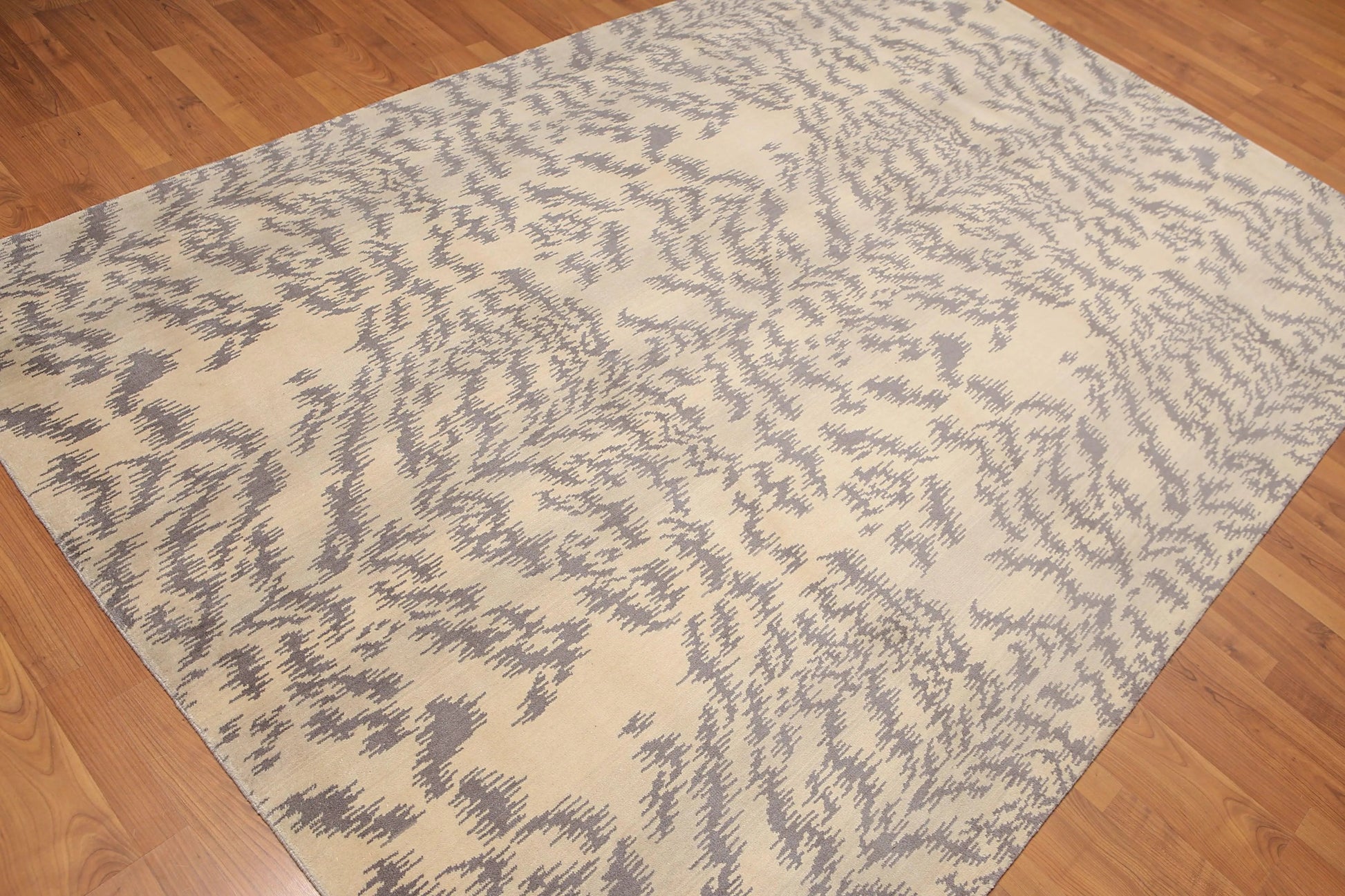 6' x 9' Hand Knotted Modern Abstract 100% Wool Area rug Beige-3