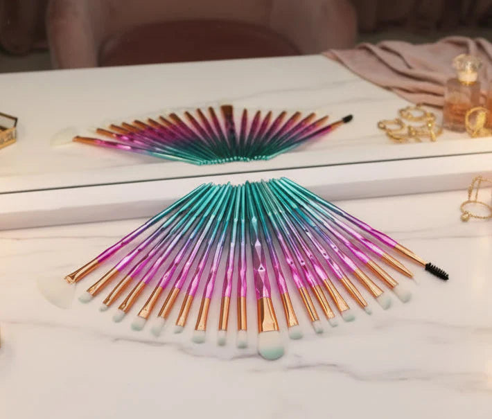 Diamond Handle 20-Piece Eye Brush Set