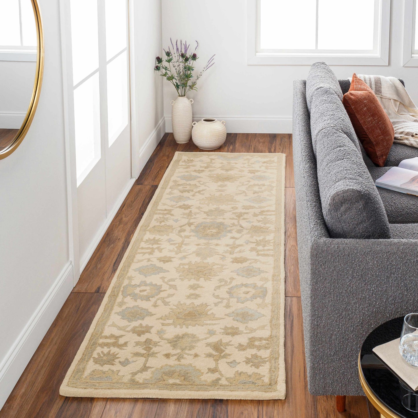 Hazen 1197 Hand Tufted Light Beige Wool Rug-2