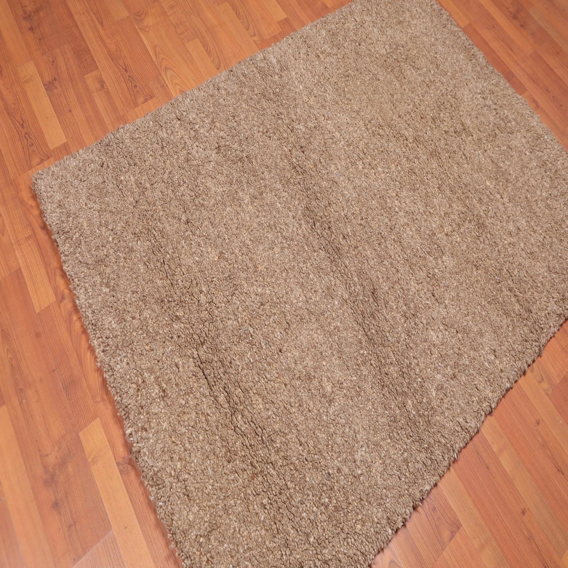 4' x 6' Hand Knotted Rare Authentic Artisanat Wool Morroccan Rabat Area Rug Tan-3