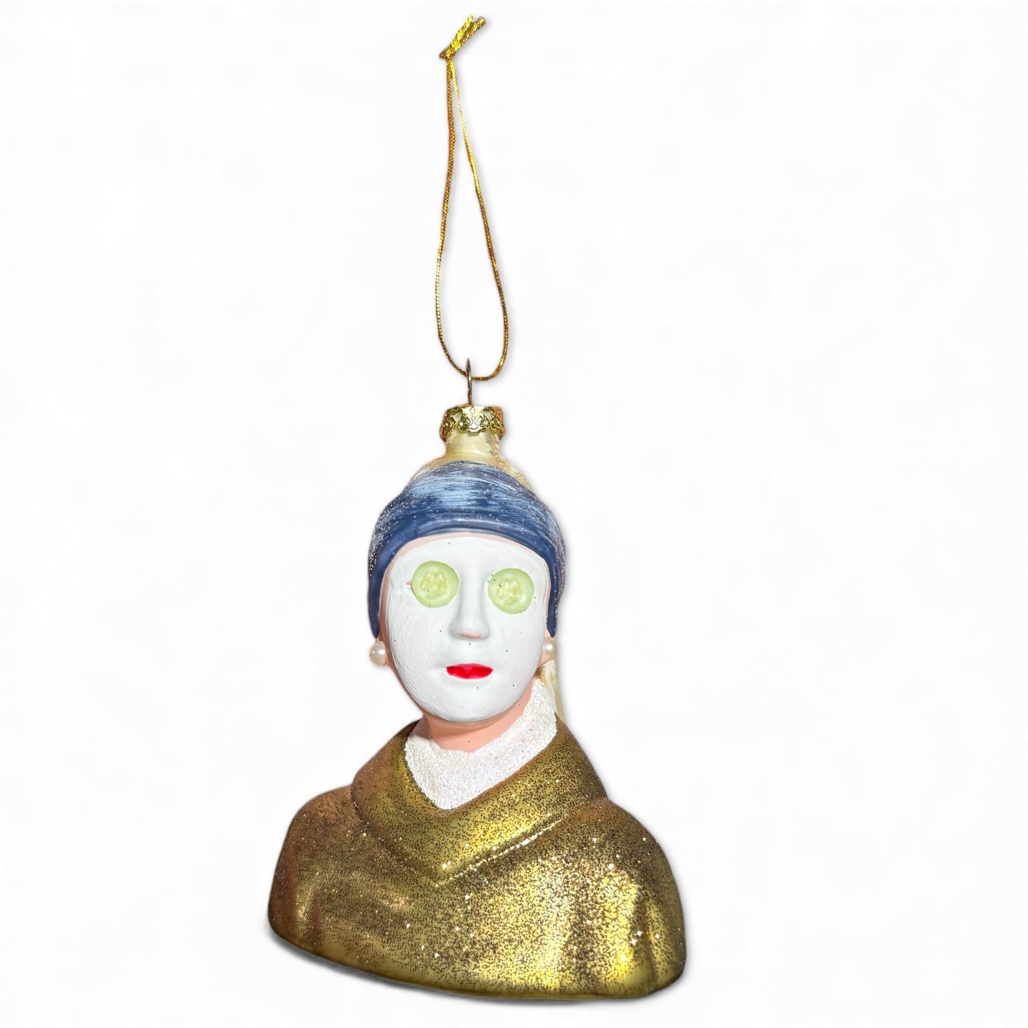 Girl with a Pearl Earring Johannes Vermer Glass Christmas Ornament