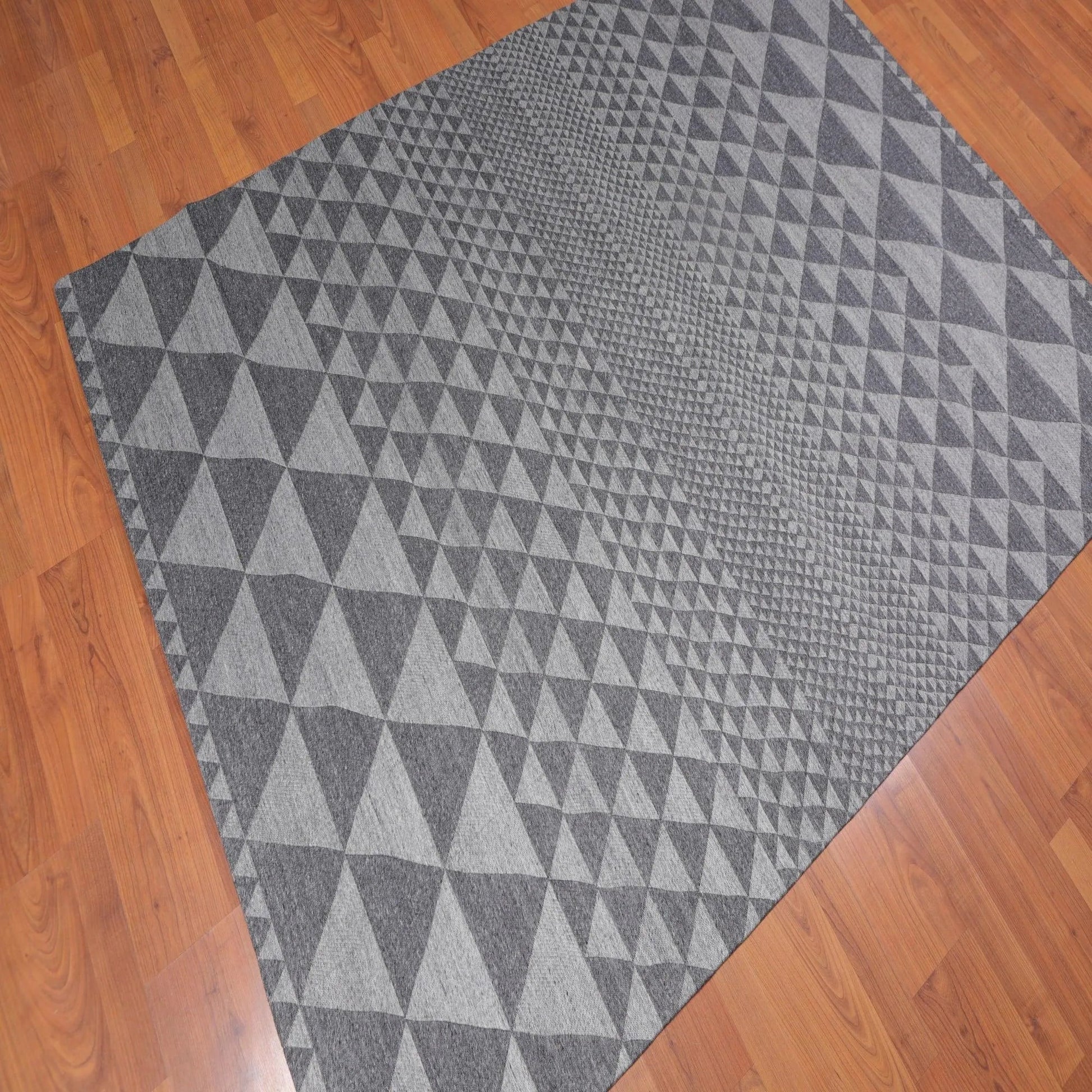 5' x 7' Handmade Geometric 100% Wool Modern Flatweave Area Rug Modern Gray-2