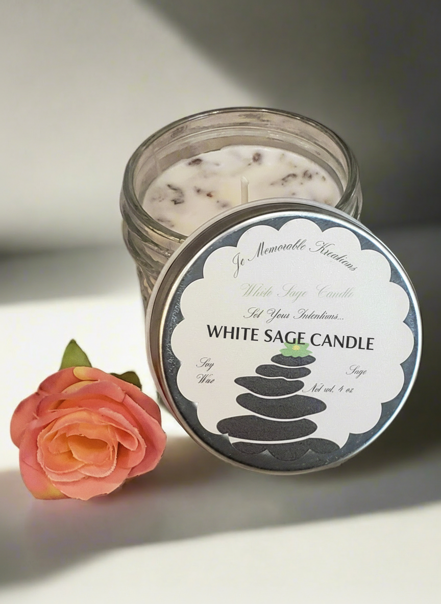 White Sage Candle Energy clearing Aromatherapy Candle-3