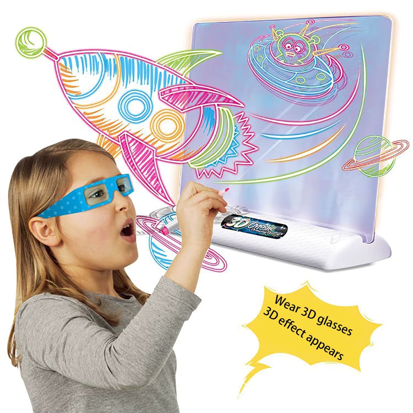 Magic 3D Flash Drawing Board - Multifunctional Color Toy