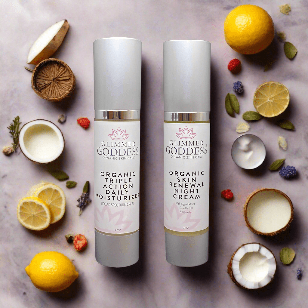 Organic Day & Night Duo – Triple Action SPF 30 Moisturizer + Skin Renewal Night Cream Bundle