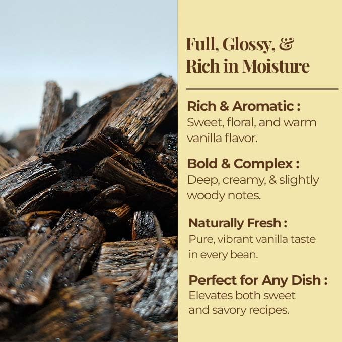 Premium Vanilla Bean Cuts - 1 lb. From Whole Vanilla Beans Grade B | Cut and Sorted for Easy Use