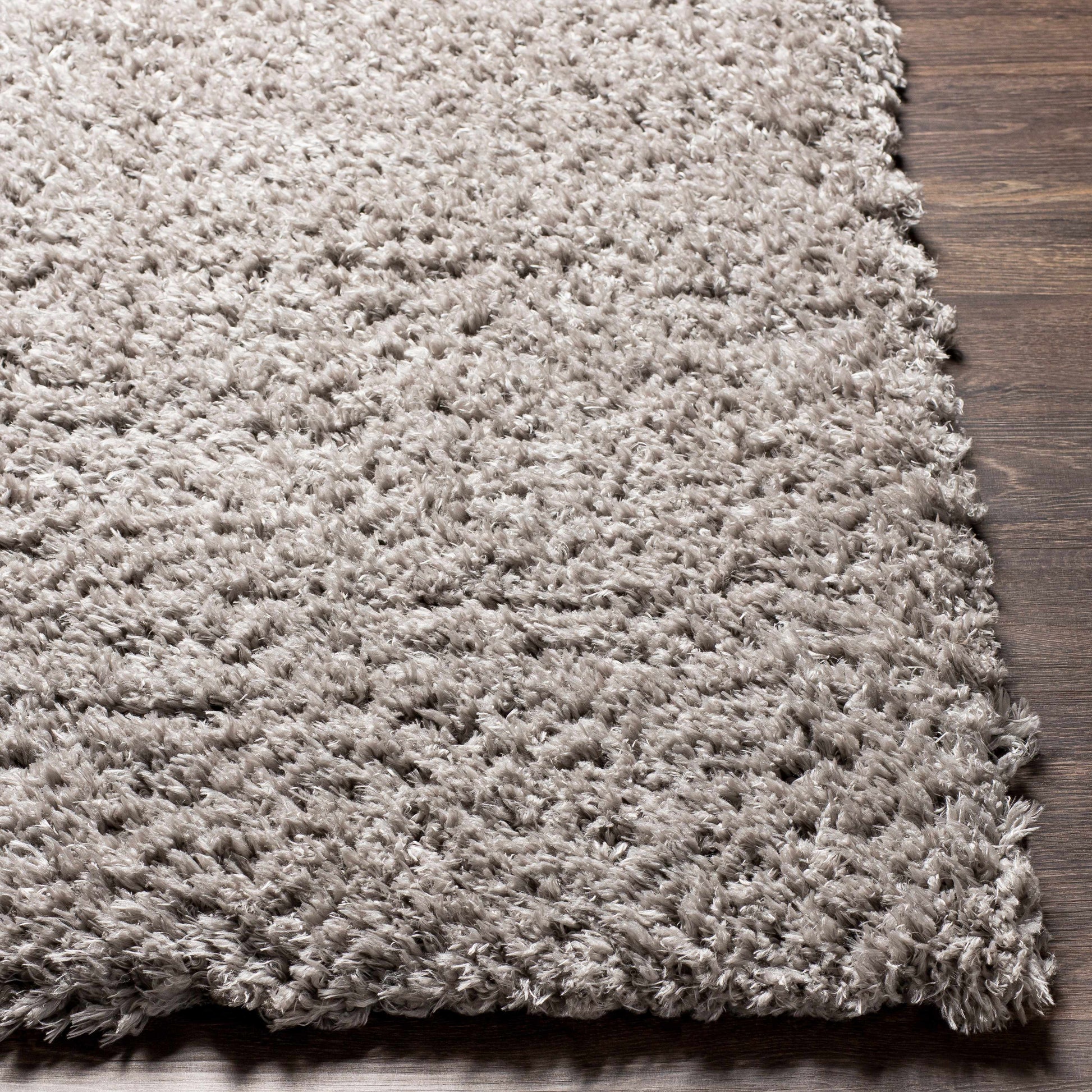 Siari Solid Medium Gray Shag Rug-4