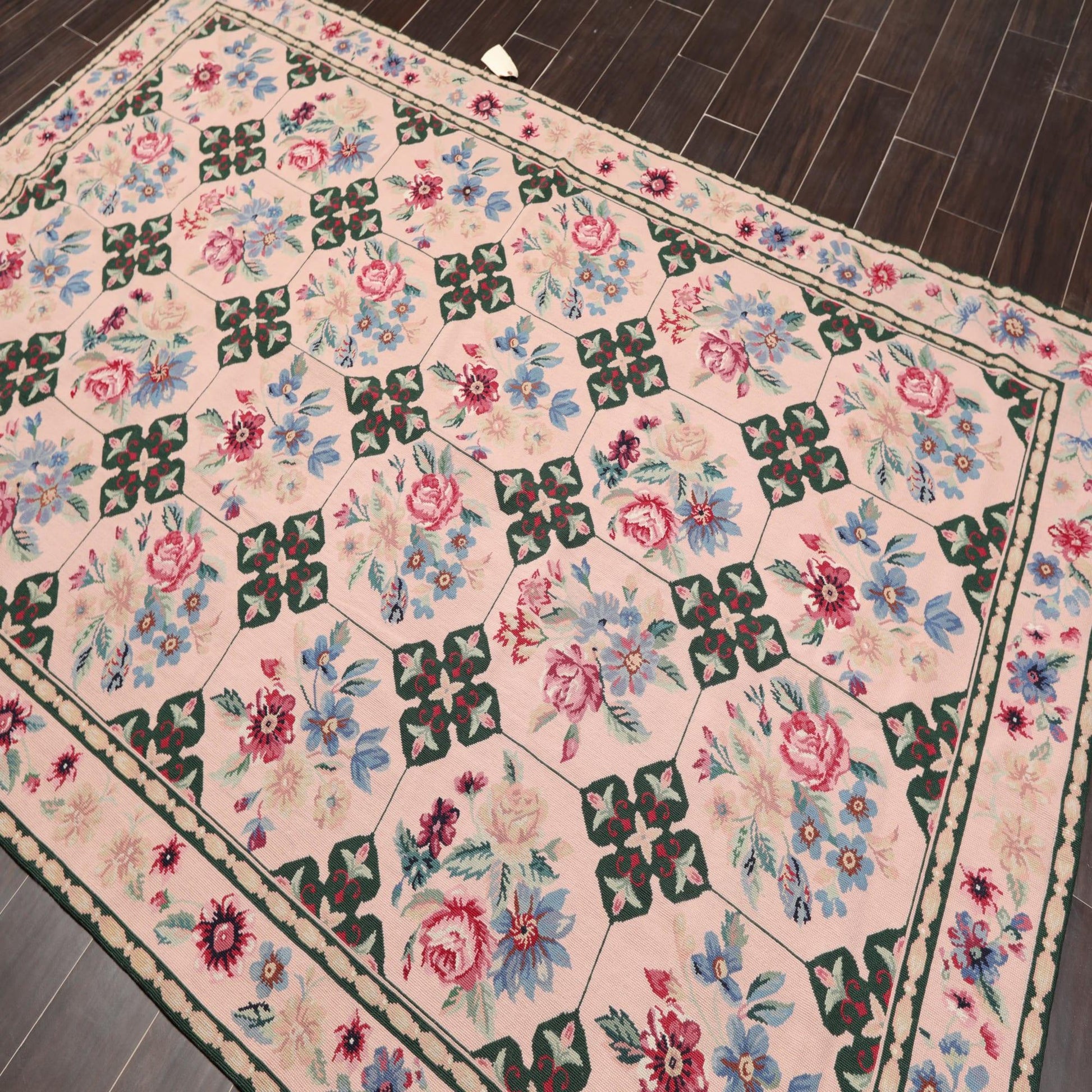 5'9" x 8'9" Hand Woven Traditional French Aubusson Needlepoint Area Rug Apricot-2