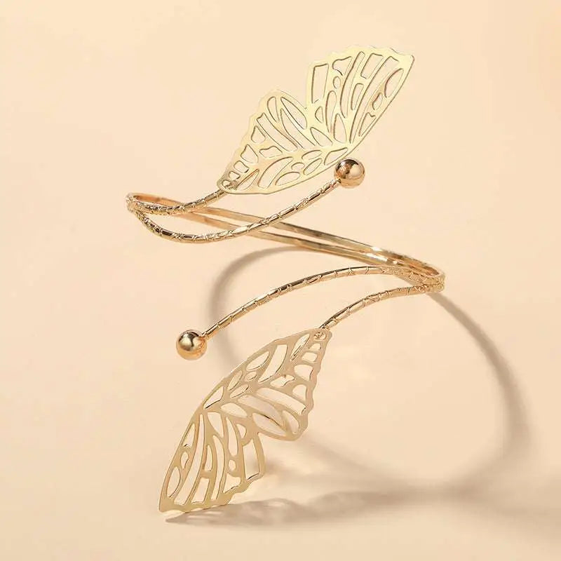 Gold Butterfly Arm Cuff Fashion Personality Trend