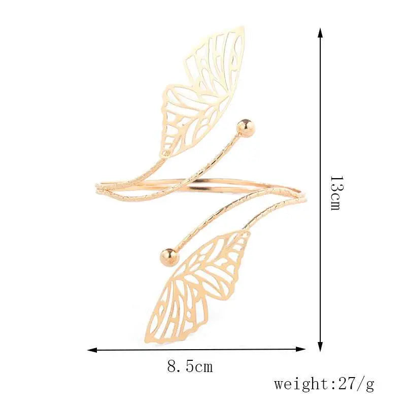 Gold Butterfly Arm Cuff Fashion Personality Trend