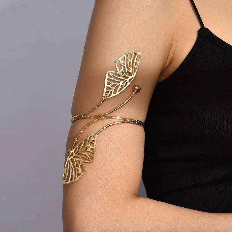 Gold Butterfly Arm Cuff Fashion Personality Trend