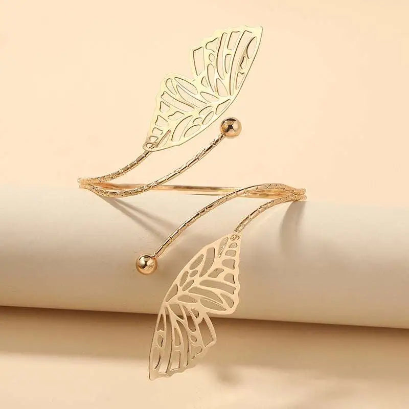 Gold Butterfly Arm Cuff Fashion Personality Trend